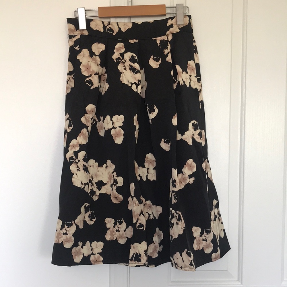 Black Floral Full Skirt